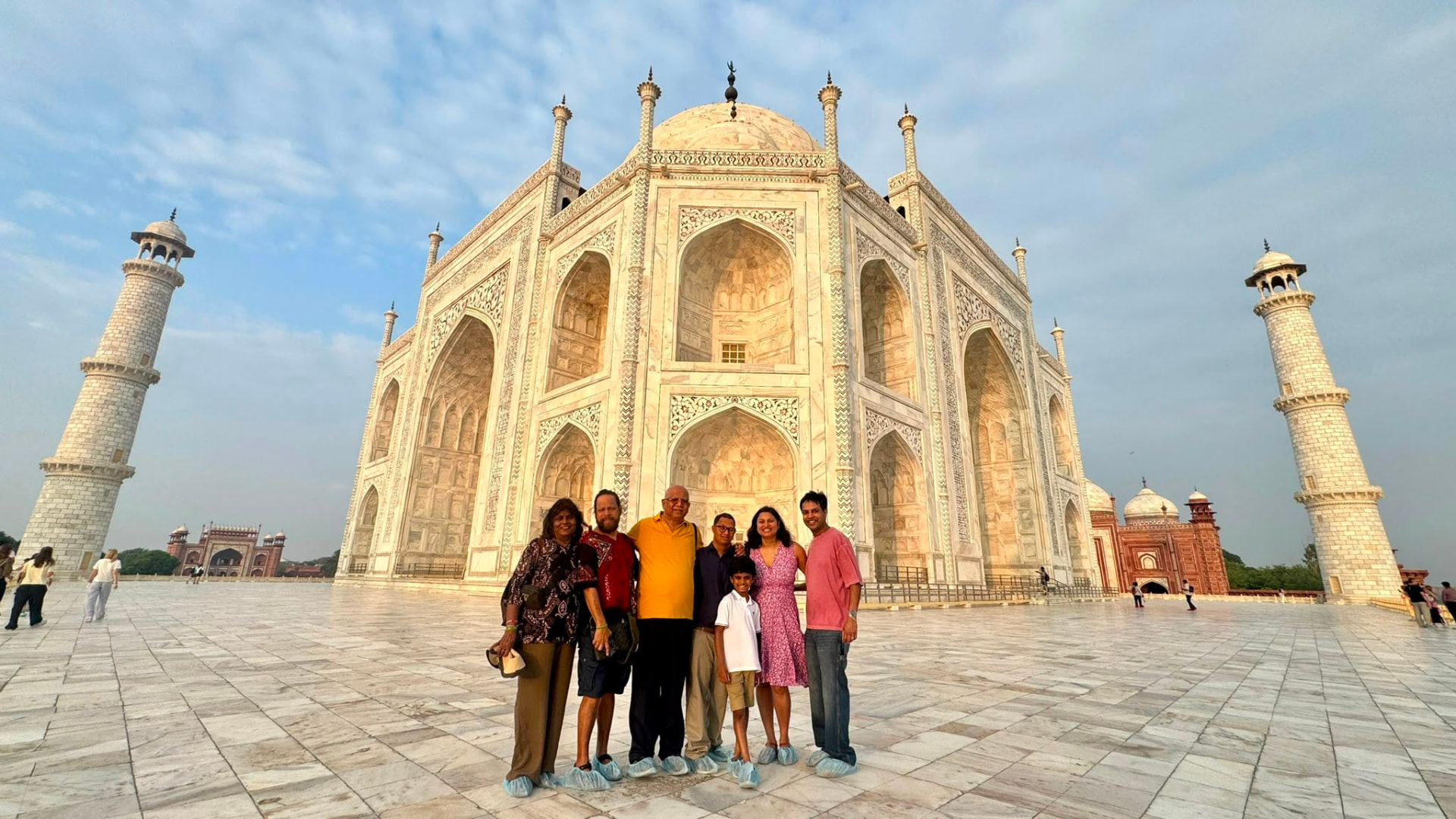 The Menon Family — Agra · Taj Mahal at sunrise with Axplorar Holidays